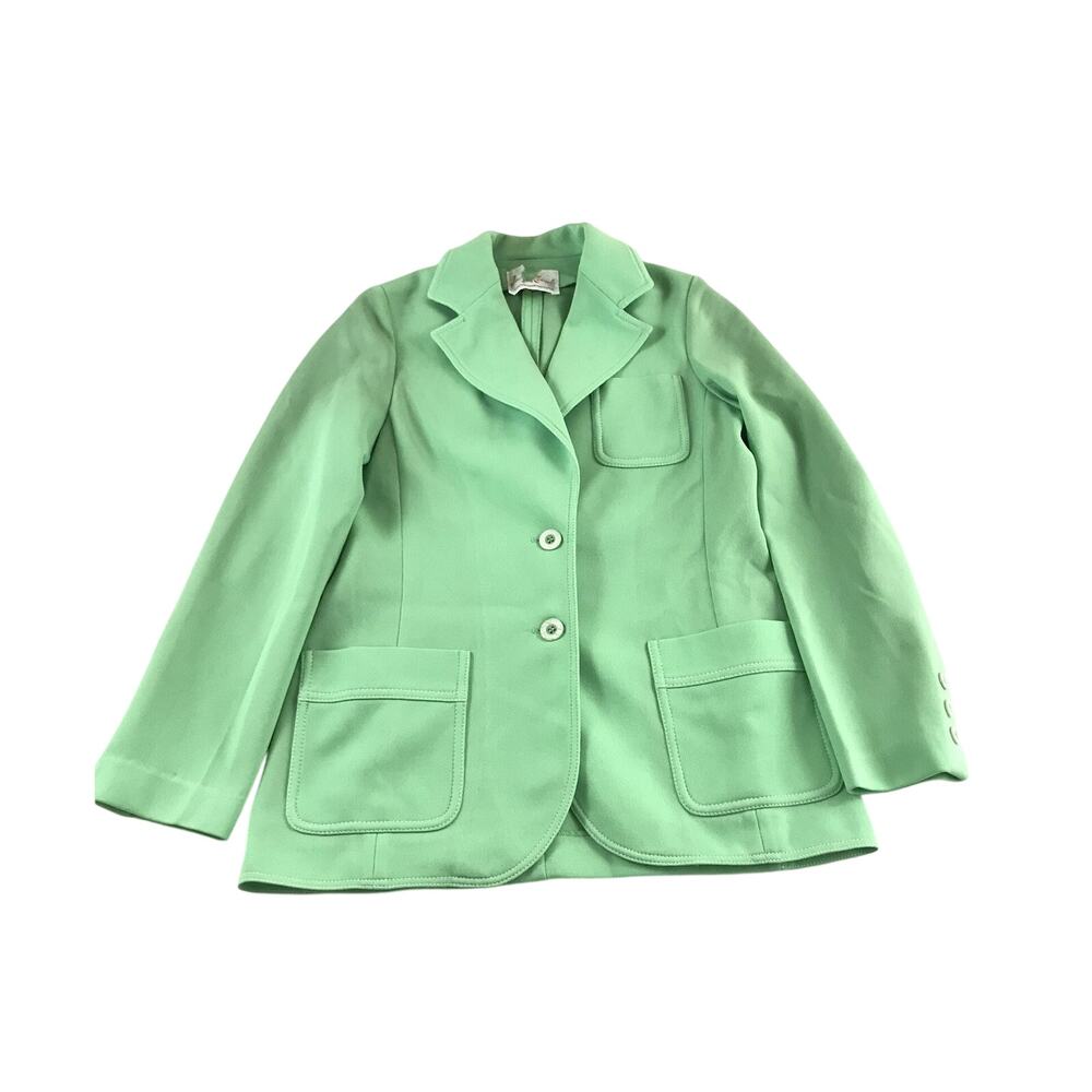 Spring Green Blazer Womens Jacket Two Buttons James Kenrob Size 10 Vintage